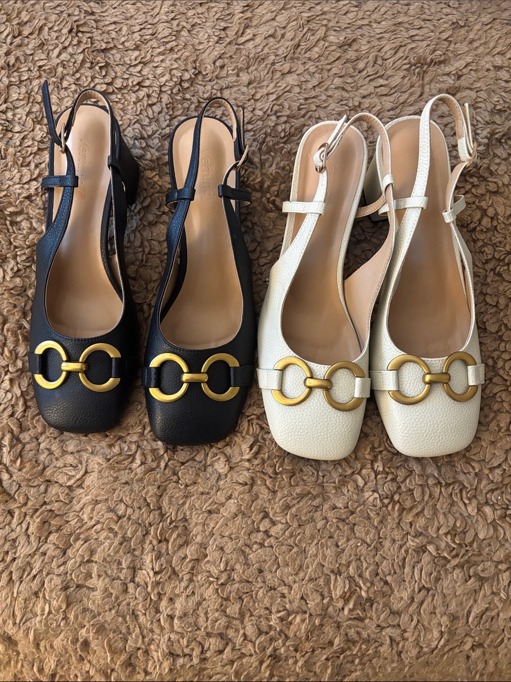 Women’s Slingback Chunky Heels — Black ONLY (Cream avail. separately)